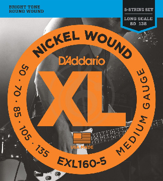 Изображение D'Addario EXL160-5 - Струны БАС 5-стр. 050-135.