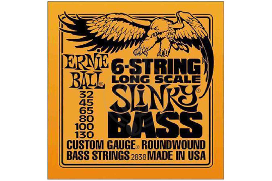 Изображение Ernie Ball 2838 струны для 6-струнной бас-гитары Nickel Wound Bass Long Scale Slinky 6 (37 1/4") (32