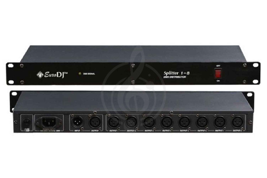 Изображение EURO DJ Splitter 1-8 Блок сплиттера, гальваническая развязка для сигналов DMX-512, 1 вход, 8 выходов