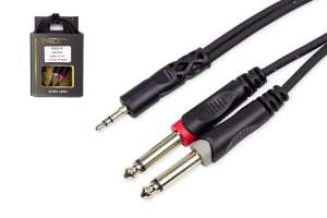 Изображение KUPFERN KFAC20 1M - Шнур аудио 2хJack 1/4 - mini Jack 1/8 стерео
