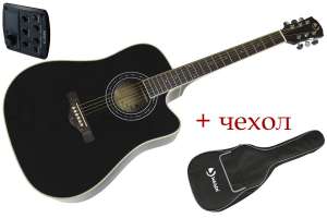 Изображение SOLISTA SG-D1P TA BLACK - Транс-акустическая гитара
